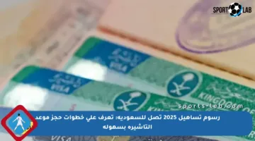 رسوم تساهيل 2025 تصل للسعودية: تعرف على خطوات حجز موعد التأشيرة بسهولة